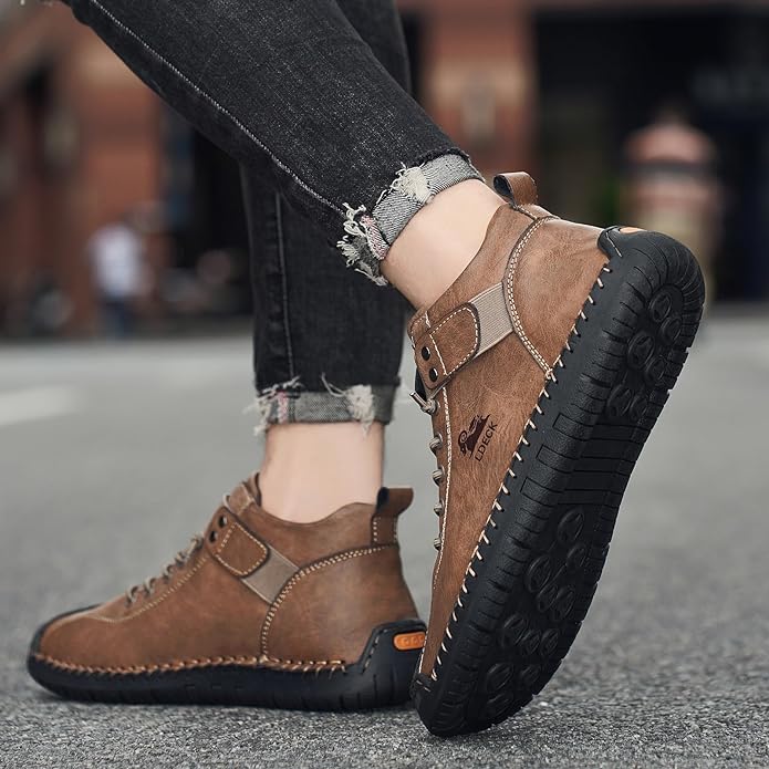 LDECK Vintage Hand-Stitched Leather Boots