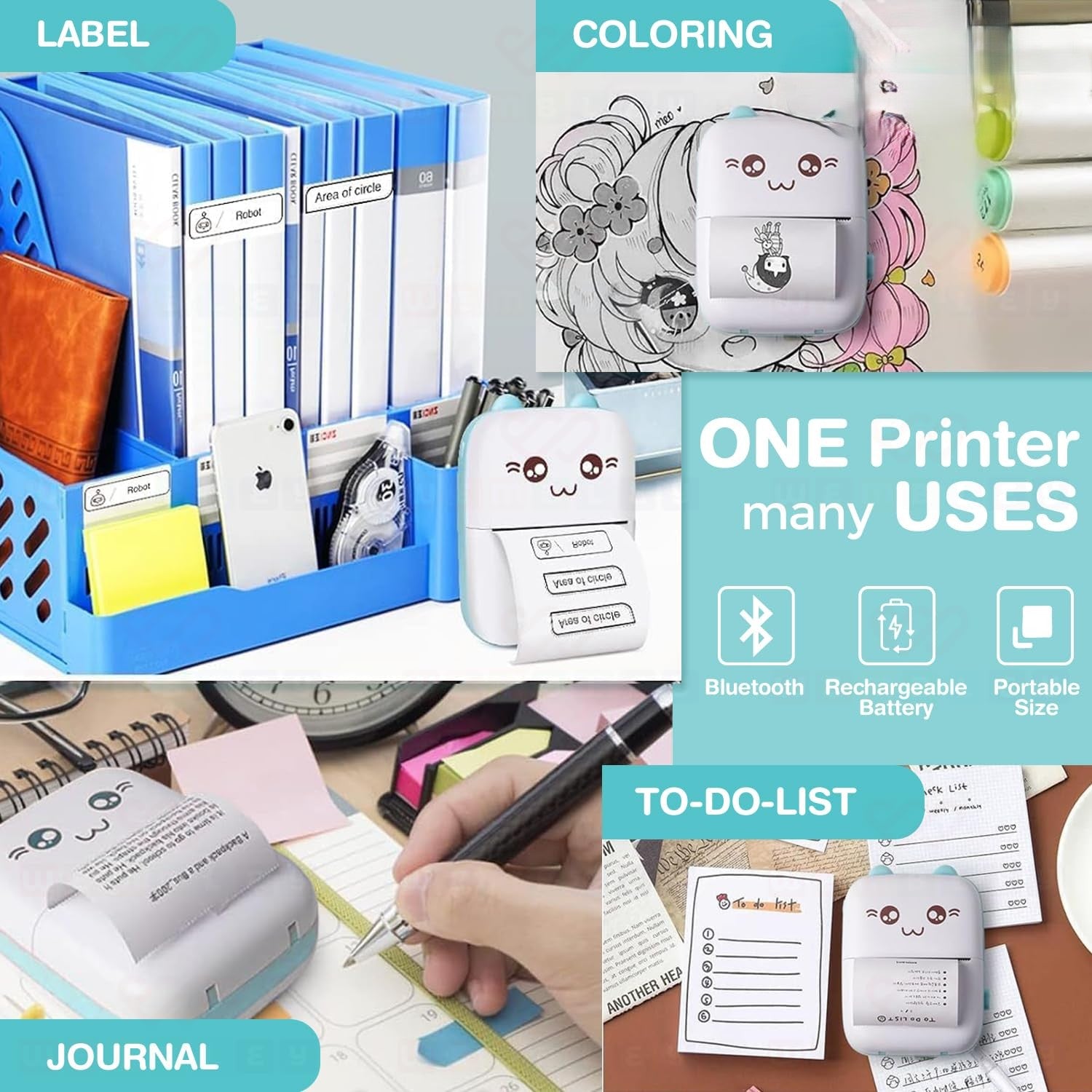 HillKart™ Portable Mini Pocket Printer (Inkless & Bluetooth)