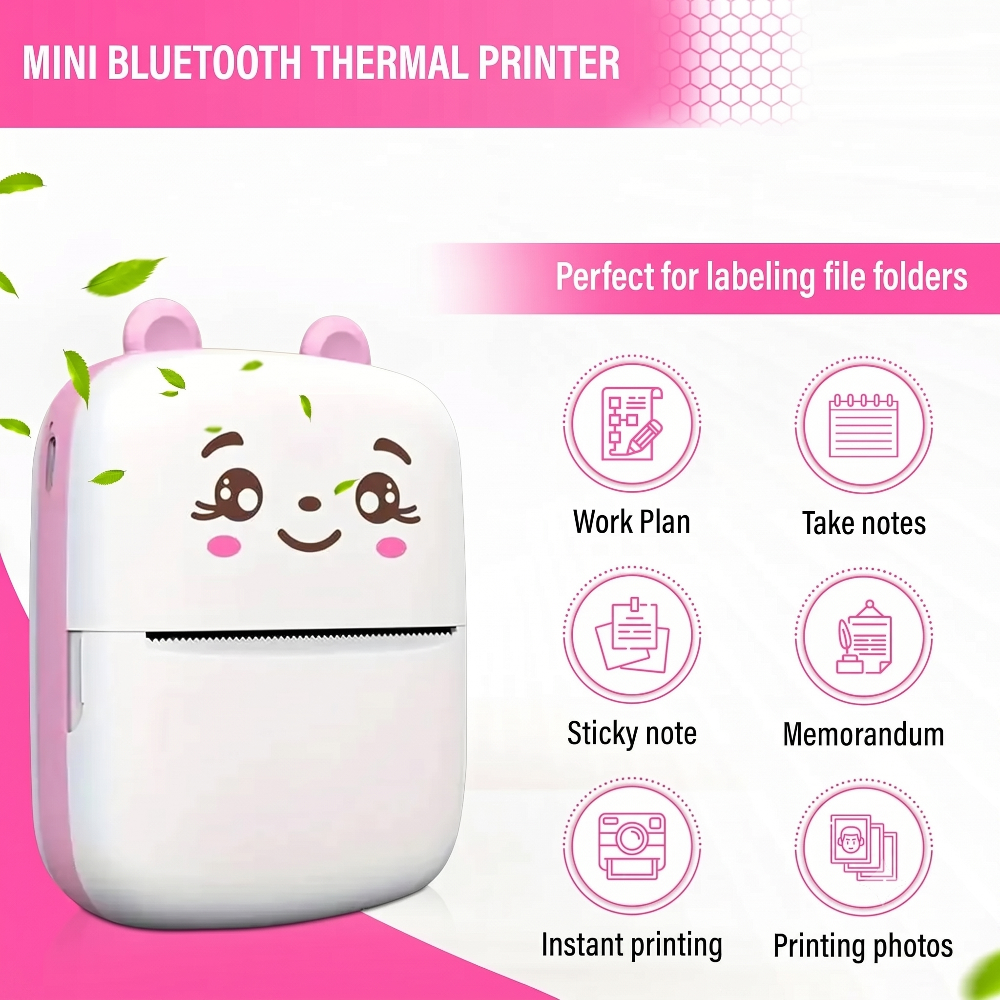 HillKart™ Portable Mini Pocket Printer (Inkless & Bluetooth)