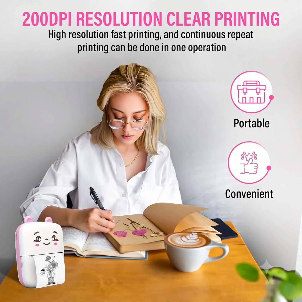 HillKart™ Portable Mini Pocket Printer (Inkless & Bluetooth)