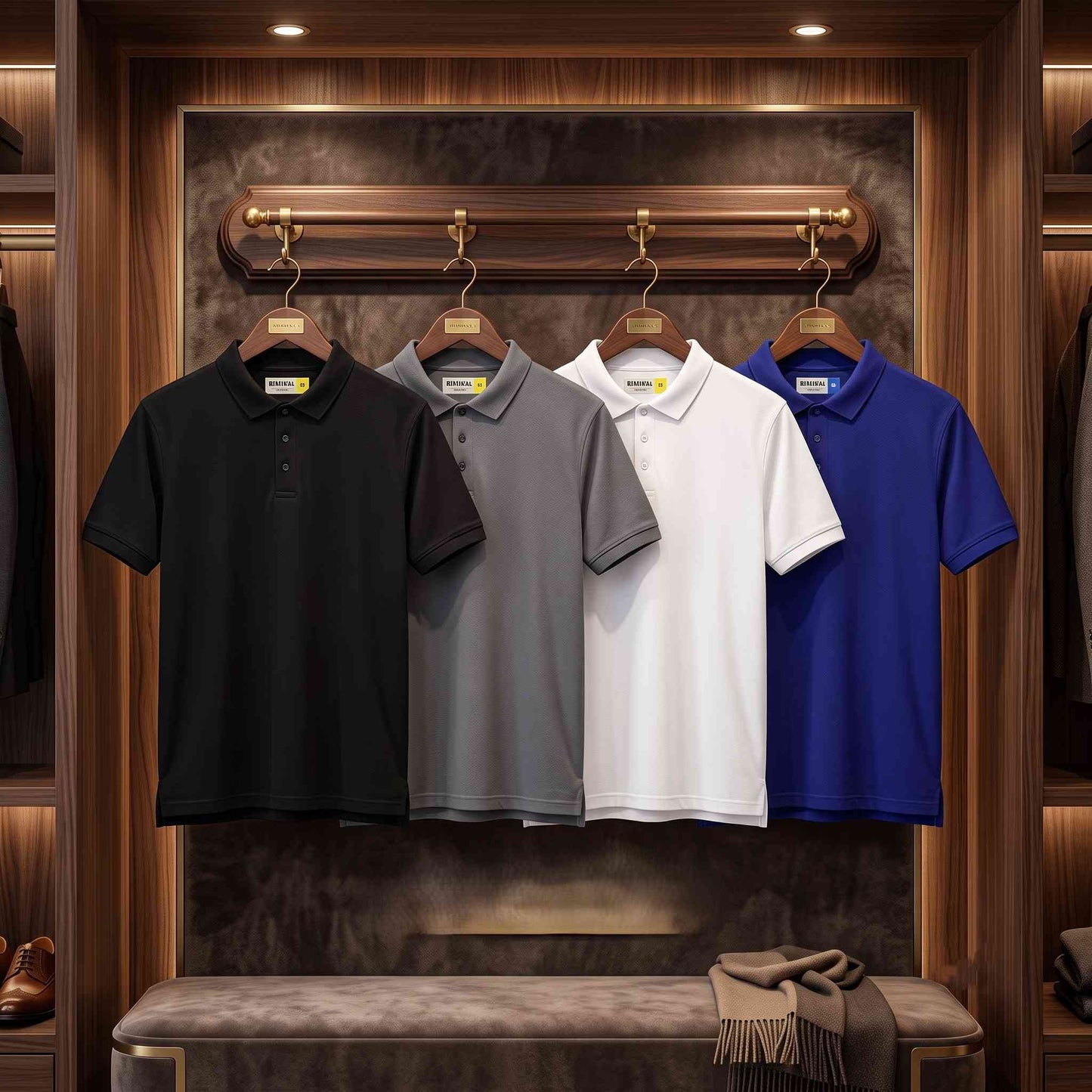 Men Polo T-Shirts (Buy One Get 3 Free) (Multicolor)