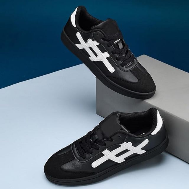 Premium Retro Court Terrace Sneakers (Stealth Black)