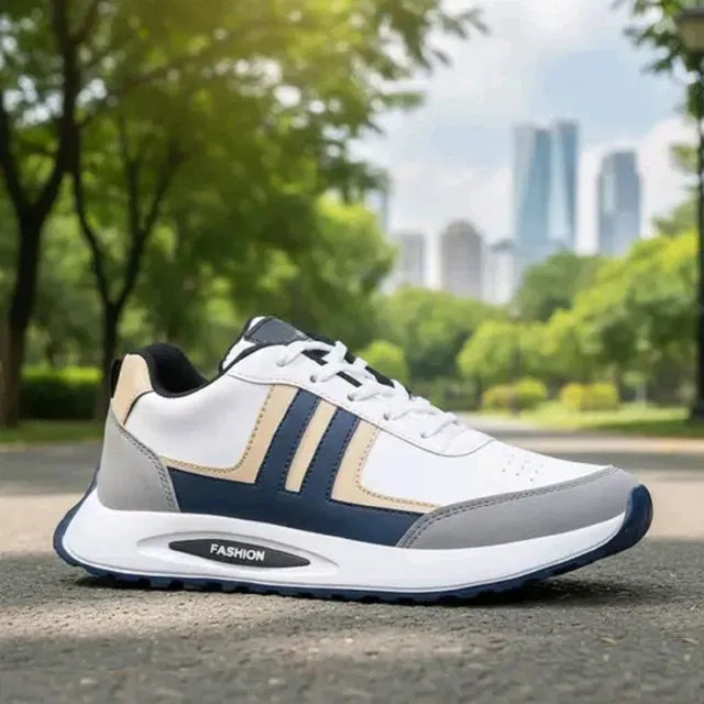 Premium Lightweight Fashion Casual Sneakers (Navy / Beige)