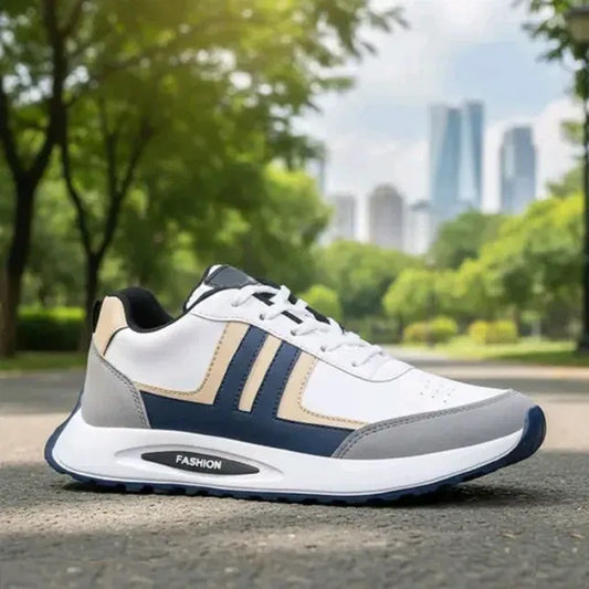 Premium Lightweight Fashion Casual Sneakers (Navy / Beige)