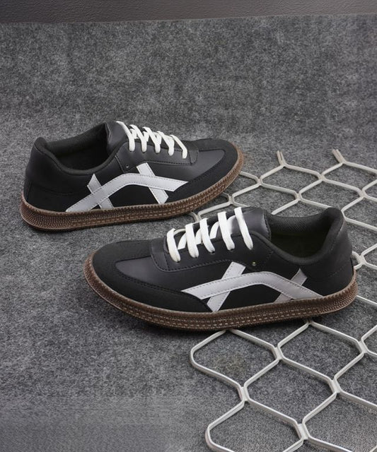 Premium Retro Court Terrace Sneakers (Stealth Black / White)