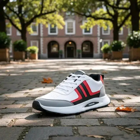 Premium Lightweight Fashion Casual Sneakers (Crimson / Grey)