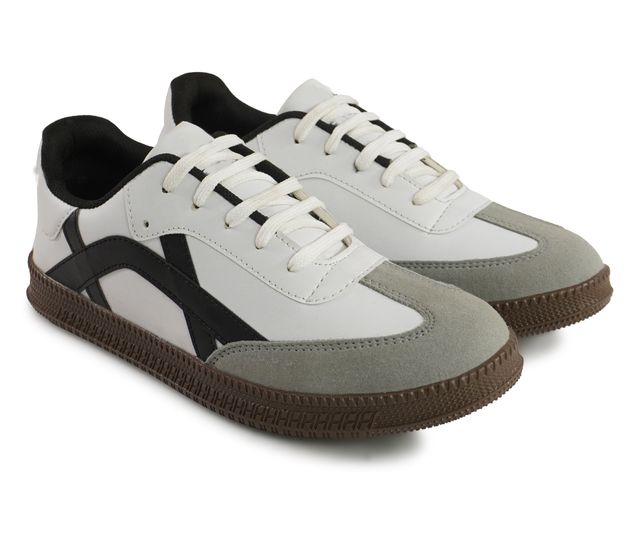 Premium Retro Court Terrace Sneakers (White / Black)